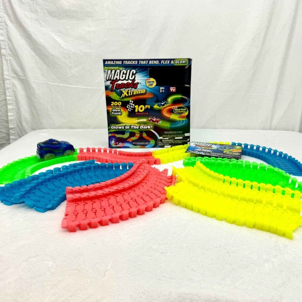 Magic Tracks Xtreme Glow In The Dark 10' Track with Car Stickers & Instructions